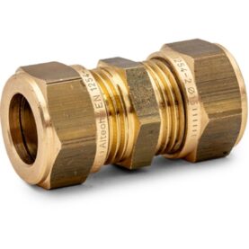 RAK KOPPLING 10 MM 2 X KLÄMRING DZR MÄSSING ALTECH