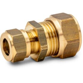 RAK KOPPLING FÖRMINSKAD 10X8 MM 2 X KLÄMRING DZR MÄSSING ALTECH