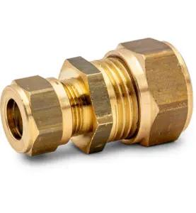 RAK KOPPLING FÖRMINSKAD 10X8 MM 2 X KLÄMRING DZR MÄSSING ALTECH