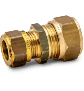 RAK KOPPLING FÖRMINSKAD 15X12 MM 2 X KLÄMRING DZR MÄSSING ALTECH