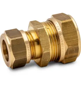 RAK KOPPLING FÖRMINSKAD 18X12 MM 2 X KLÄMRING DZR MÄSSING ALTECH