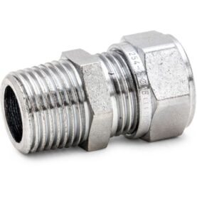 RAK KOPPLING 10XR15 KLÄMRING X UTVÄNDIG GÄNGA FÖRKROMAD DZR MÄSSING ALTECH