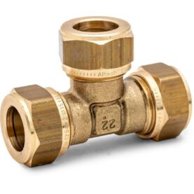 T-KOPPLING 54 MM 3 X KLÄMRING DZR MÄSSING ALTECH