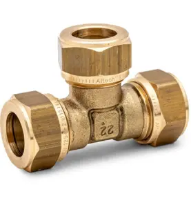 T-KOPPLING 10 MM 3 X KLÄMRING DZR MÄSSING ALTECH
