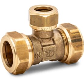 T-KOPPLING FÖRMINSKAD 12X10X12 MM 3XKLÄMRING DZR MÄSSING ALTECH