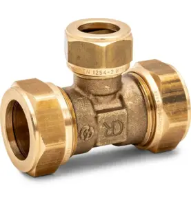 T-KOPPLING FÖRMINSKAD 12X10X12 MM 3XKLÄMRING DZR MÄSSING ALTECH