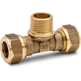 T-KOPPLING 15XR15X15 KLÄMRING X UTVÄNDIG GÄNGA X KLÄMRING DZR MÄSSING ALTECH