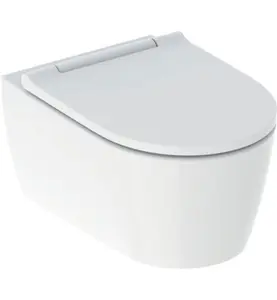 WC ONE RIMFREE, SITS QUICK RELEASE MATT VIT GLASYR GEBERIT