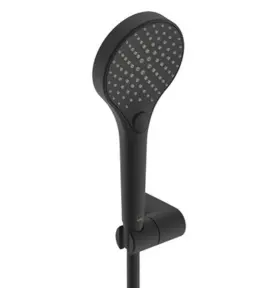 HANDDUSCHSET OPTIMA STYLE, 3-STRÅL, ANTI-KALK, VÄGGFÄSTE SVART ORAS