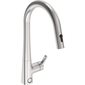 KÖKSBLANDARE INSPERA HÖG BORSTAD STÅL, DWV-3V, UTDRAGBAR, 2-STRÅL ORAS