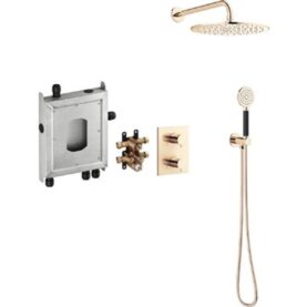 TAKDUSCHPAKET INXX II INBYGGNAD, TAKSIL FRÅN VÄGG POLERAD MÄSSING MORA