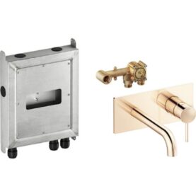 TVÄTTSTÄLLSBLANDARE INXX II KOMPLETT FÖR INBYGGNAD POLERAD MÄSSING MORA