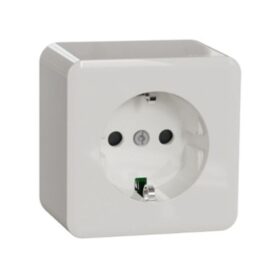 VÄGGUTTAG EXXACT UTVÄNDIG SKRUVANSLUTNING 1-VÄGS JORD VIT