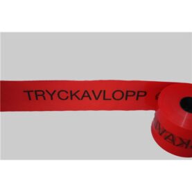 MARKERINGSBAND RÖD "TRYCKAVLOPP" 125MM L=250 METER