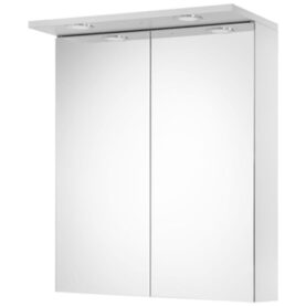 SPEGELSKÅP / BADRUMSSKÅP ARIELLA AQUA 60 CM LJUSGRÅ MATT 2-LED BELYSNINGSRAMP ELUTTAG ALTERNA