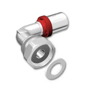 VINKEL PRESSPEX PV 20 MM X G25 X 90° MUFF X INVÄNDIG LÖPMUTTER NICKEL/MÄSSING/RÖD RING LK