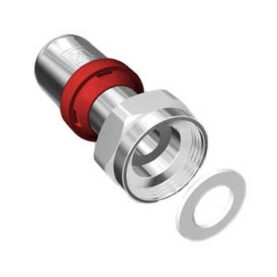 MUFF PRESSPEX PV 20 MM X G20 MUFF X INVÄNDIG LÖPMUTTER NICKEL/MÄSSING/RÖD RING LK