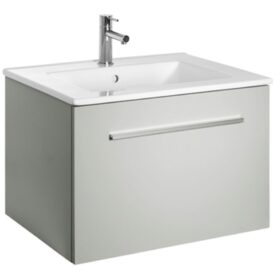 MÖBELPAKET ELLA AQUA 50 CM KOMPAKT, LJUSGRÅ MATT MED ARIELLA TVÄTTSTÄLL PORSLIN ALTERNA