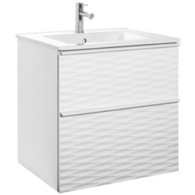 MÖBELPAKET ISELLA AQUA WAVE 60 VIT MATT, HANDTAG VITT MATT, TVÄTTSTÄLL PORSLIN ALTERNA