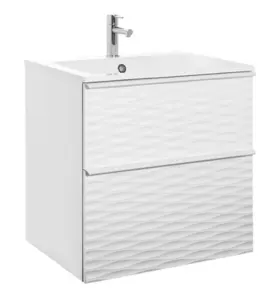 MÖBELPAKET ISELLA AQUA WAVE 60 VIT MATT, HANDTAG VITT MATT, TVÄTTSTÄLL MINERALKOMPOSIT ALTERNA