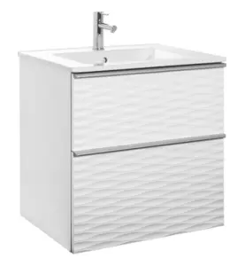MÖBELPAKET ISELLA AQUA WAVE 60 VIT MATT, HANDTAG ALUMINIUM, TVÄTTSTÄLL PORSLIN ALTERNA