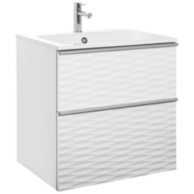 MÖBELPAKET ISELLA AQUA WAVE 60 VIT MATT, HANDTAG ALUMINIUM, TVÄTTSTÄLL MINERALKOMPOSIT ALTERNA