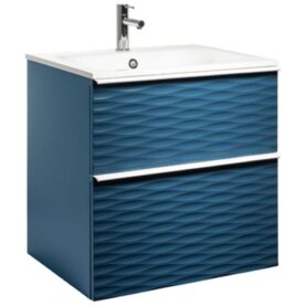 MÖBELPAKET ISELLA AQUA WAVE 60 PETROLEUMBLÅ MATT HANDTAG VITT MATT TVÄTTSTÄLL MINERALKOMPOSIT ALTERN