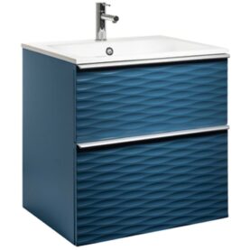 MÖBELPAKET ISELLA AQUA WAVE 60 PETROLEUMBLÅ MATT HANDTAG ALUMINIUM TVÄTTSTÄLL MINERALKOMPOSIT ALTERN