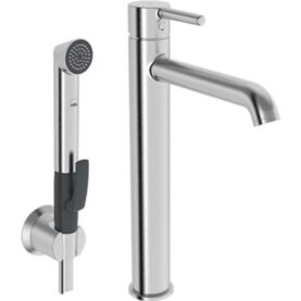 TVÄTTSTÄLLSBLANDARE OPTIMA STYLE HÖG BIDETTA BORSTAD STÅL ORAS