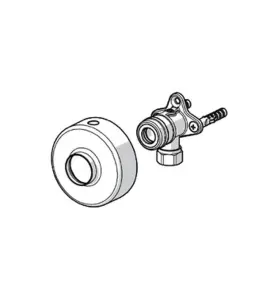 VÄGGFÄSTE Ø12MM/3/4" UTV VINKEL KOPPL, 3/4 UTV.G, Ø12 RÖR CU, Ø74MM ORAS