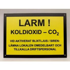 SKYLT "LARM KOLDIOXID - CO2", A5 SAMON