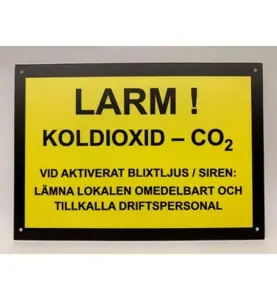 SKYLT "LARM KOLDIOXID - CO2", A5 SAMON
