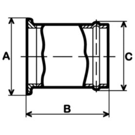 CLAMPHYLSA 1 1/2" INVÄNDIG R-GÄNGA 2" 316L PTFE