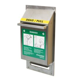 ÖGONSPRAY AV ENGÅNGSTYP I ROSTFRITT VÄGGHÄNGT SKÅP