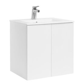 KOMMOD ISELLA AUQA 60 KOMPAKT MED DÖRRAR VIT MATT TVÄTTSTÄLL MINERALKOMPOSIT ALTERNA