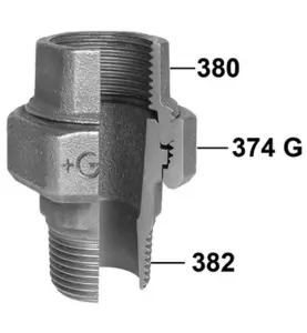KOPPLING 331 ADUCERJÄRN SVART R20 INVÄNDIG X UTVÄNDIG GÄNGA MED PLANTÄTNING EN 10242/A2