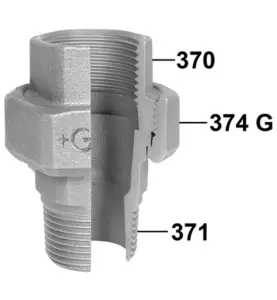 KOPPLING 331 ADUCERJÄRN SVART R25 INVÄNDIG X UTVÄNDIG GÄNGA MED PLANTÄTNING EN 10242/A2