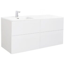 MÖBELPAKET ISELLA 120 CM VIT MATT INKL TVÄTTSTÄLL MED ENKELHO TILL VÄNSTER ALTERNA