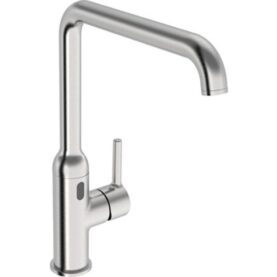 KÖKSBLANDARE OPTIMA STYLE HYBRID 9V-NÄT, BORSTAD STÅL, J-PIP, PINNSPAK, ORAS