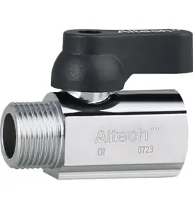 MINIKULVENTIL FÖRKROMAD RAK R10 INVÄNDIGT/UTVÄNDIGT GÄNGAD ALTECH