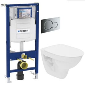 WC PAKET SPIRA SIGMA 01 BLANKFÖRKROMAD SPOLKNAPP