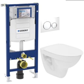 WC PAKET SPIRA SIGMA 20 VIT/BLANKFÖRKROMAD SPOLKNAPP