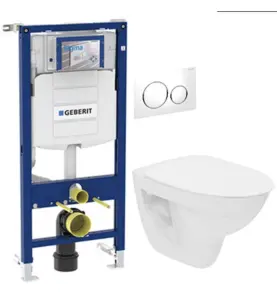 WC PAKET SPIRA SIGMA 20 VIT/BLANKFÖRKROMAD SPOLKNAPP