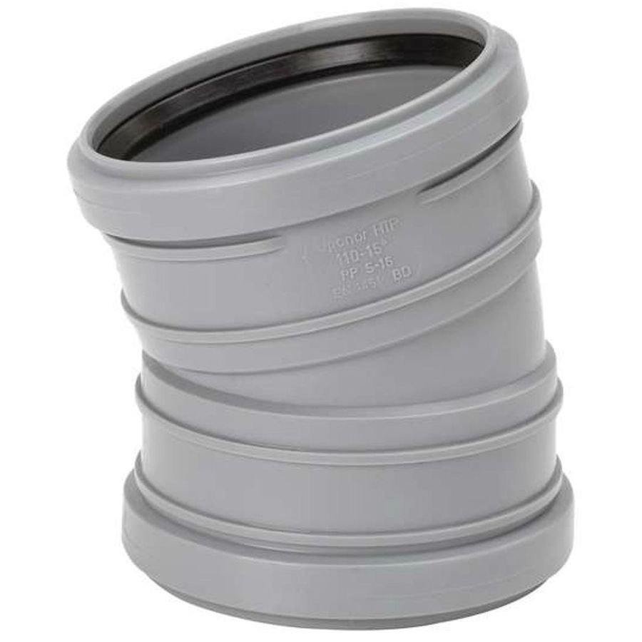 BÖJ 50 MM X 15° 2MUFF GRÅ HTP UPONOR