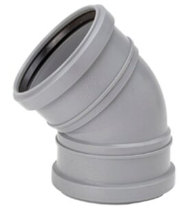 BÖJ 110 MM X 45° 2MUFF GRÅ HTP UPONOR