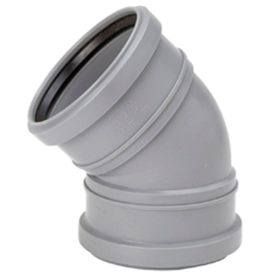 BÖJ 110 MM X 45° 2MUFF GRÅ HTP UPONOR