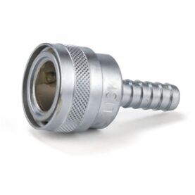 KOPPLINGSHUS CLICK DN15 X 10MM HONA X SLANGNIPPEL MATTFÖRKROMAD MED SLANGKLÄMMA