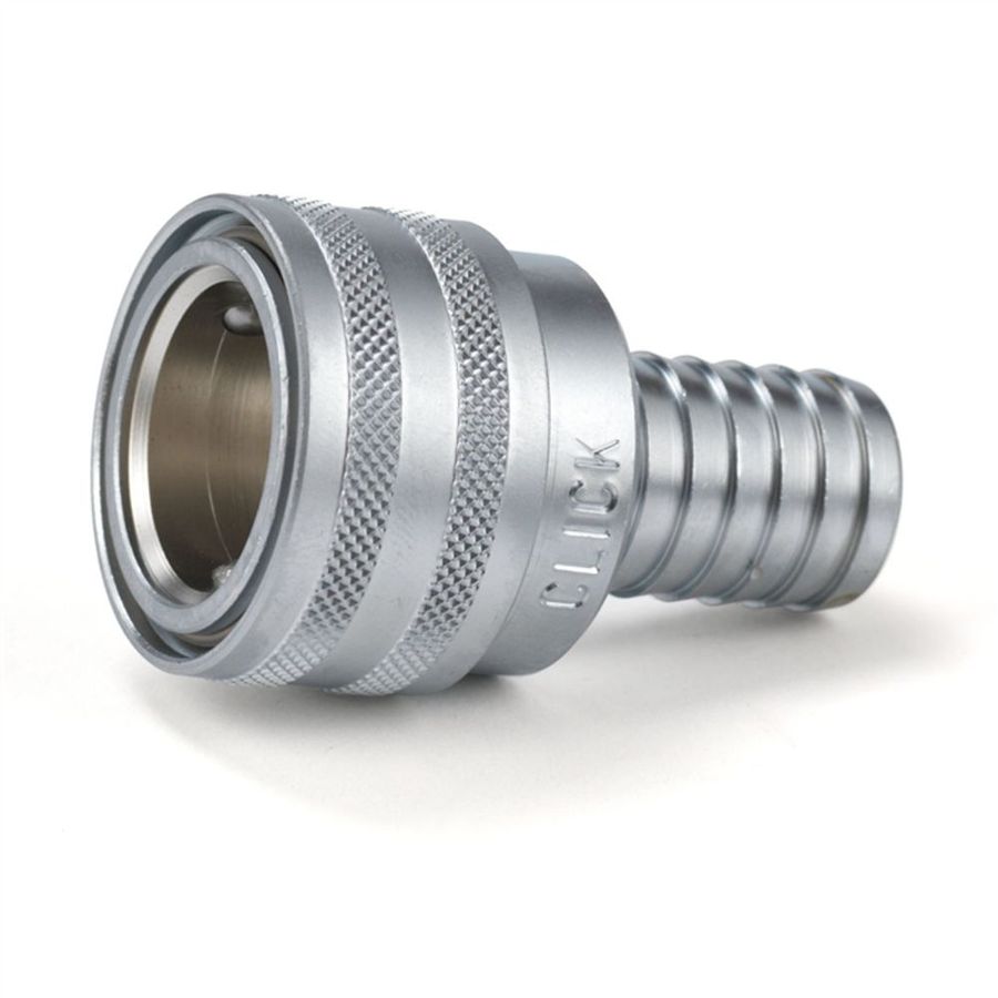 KOPPLINGSHUS CLICK DN20 X 20MM HONA X SLANGNIPPEL MATTFÖRKROMAD MED SLANGKLÄMMA