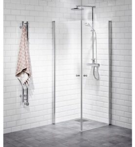 DUSCHHÖRNA LUSSO LÅG MODELL RAK 90X90 KLARGLAS ALTERNA