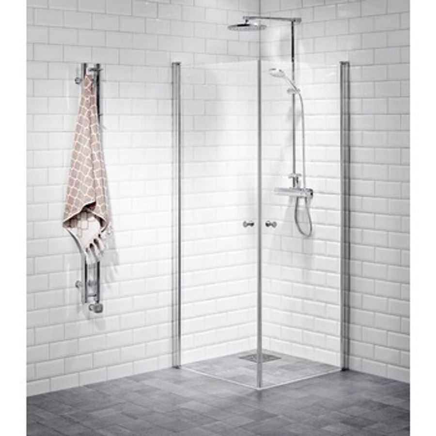 DUSCHHÖRNA LUSSO LÅG MODELL RAK 90X90 KLARGLAS ALTERNA